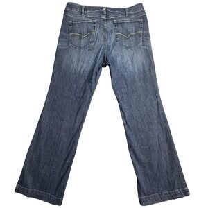 Ariat REAL Perfect Rise Trouser Jeans Womens 34R Blue Wide Leg Stretch Denim